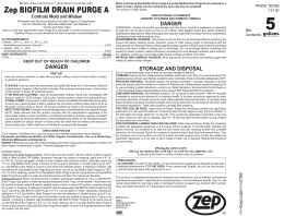 Zep BIOFILM DRAIN PURGE A - Kelly Registration Systems