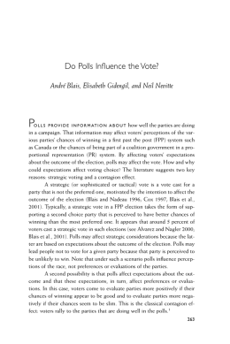 Do Polls Influence the Vote? - The University of Michigan Press