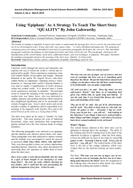 “QUALITY” By John Galsworthy - Blue Ocean Research Journals