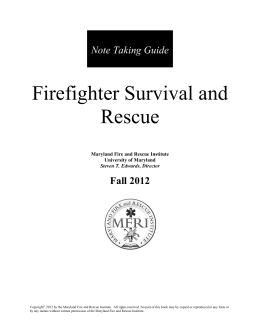 Firefighter Survival and Rescue - Maryland Fire and Rescue Institute