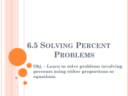6.5 Solving Percent Problems