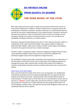do physics online from quanta to quarks the bohr model of the atom