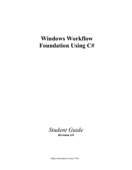 Student Guide Windows Workflow Foundation Using C#