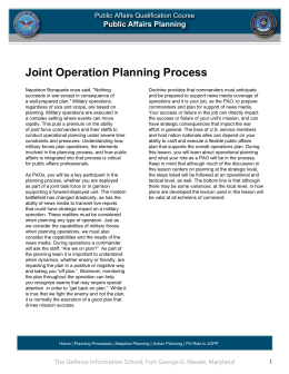 Joint Operation Planning Process