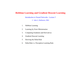 Hebbian Learning and Gradient Descent Learning