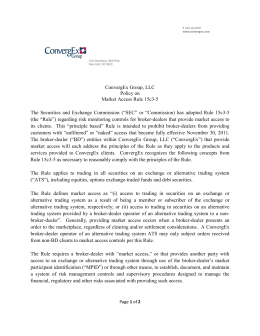 ConvergEx Group, LLC Policy on Market Access Rule 15c3