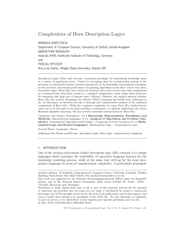 Complexities of Horn Description Logics - Pascal Hitzler