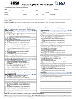 IHSA Pre-Participation Examination Form