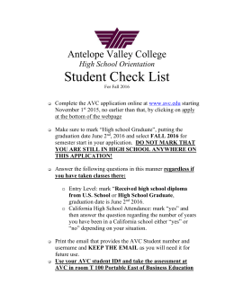 AVC Student Priority Check List - Lancaster High School Guidance