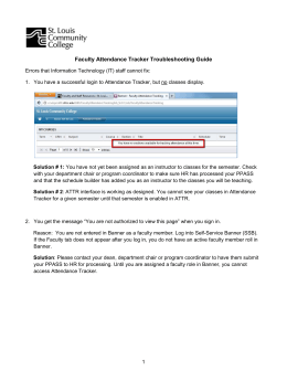 Faculty Attendance Tracker Troubleshooting Guide