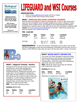 WHAT: AMERICAN RED CROSS LIFEGUARD TRAINING FEE