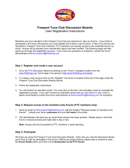 Freeport Tuna Club Discussion Boards User Registration Instructions