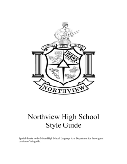 Northview High School Style Guide