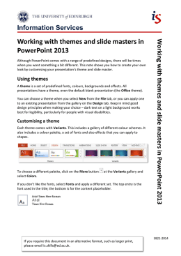 Working with themes and slide masters in PowerPoint 2013