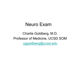 Neuro Exam - Division of Medical Education, School of Medicine