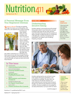 Issue, No. 1 - Nutrition411