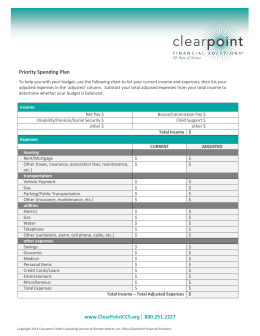 www.ClearPointCCS.org 800.251.2227 Priority Spending Plan