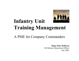 Infantry Unit Training Management