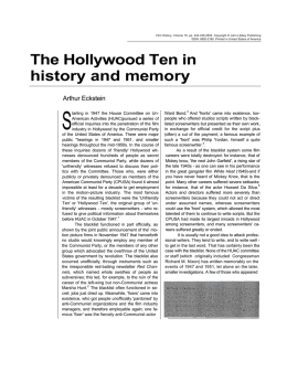 The Hollywood Ten in history and memory