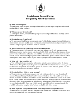 GradeSpeed Parent Portal: Frequently Asked Questions