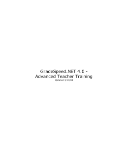 User Guide - GradeSpeed.NET 4.0 (Teachers)