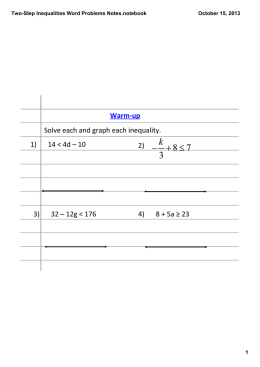 Two-Step Inequalities Word Problems Notes.notebook