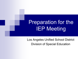 Preparation for IEP Meeting