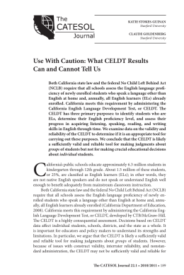 What CELDT Results Can and Cannot Tell Us