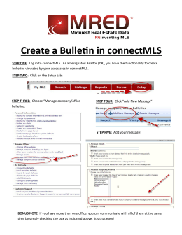 Create a Bulletin in connectMLS