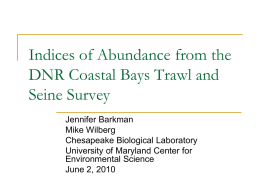 Barkman (UMCES) - Maryland Coastal Bays Program