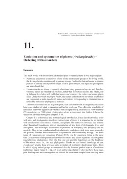 Evolution and systematics of plants (Archaeplastida) – Ordering