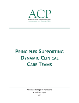 Principles Supporting Clinical Care Teams