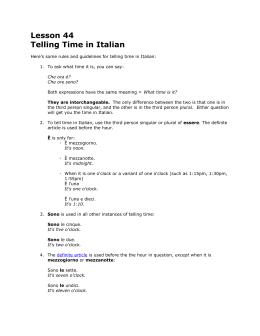 Lesson 44 Telling Time in Italian