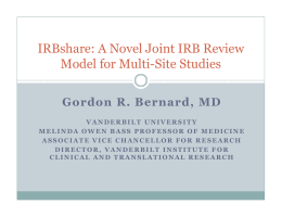 IRBshare: A Novel Joint IRB Review Model for