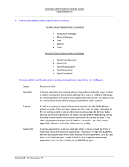 COOKING MERIT BADGE STUDENT GUIDE
