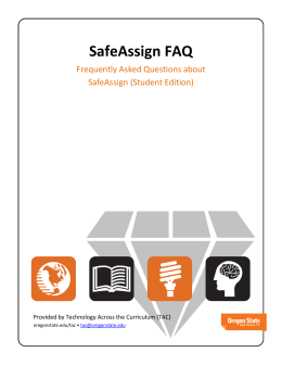 SafeAssign FAQ - Oregon State University