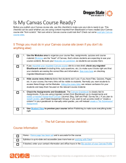 Is My Canvas Course Ready? - Canvas Transition