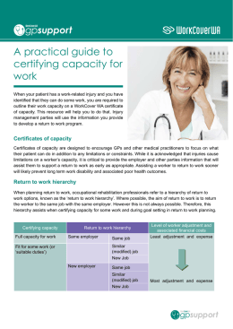 A practical guide to certifying capacity for work