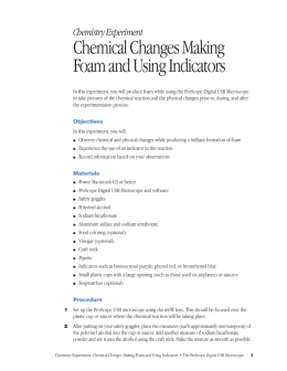 Chemical Changes Making Foam and Using Indicators