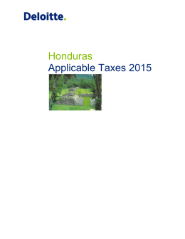 Honduras Applicable Taxes 2015