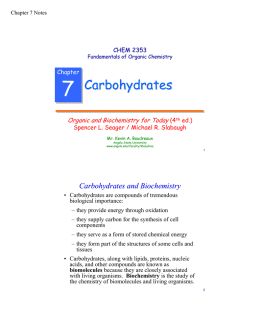Carbohydrates and Biochemistry