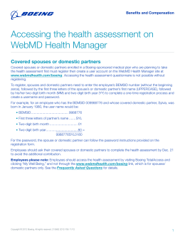 Accessing the health assessment on WebMD Health