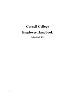 Cornell College Employee Handbook