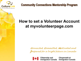 How to set a Volunteer Account at myvolunteerpage.com