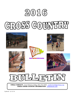 The 2016 CHSAA Cross Country Bulletin