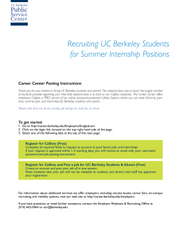 Recruiting UC Berkeley Students for Summer Internship Positions
