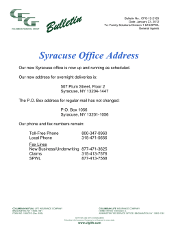 Syracuse Office Address - Columbian Financial Group