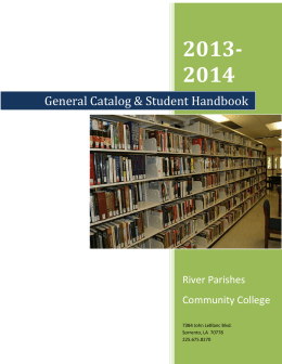 Catalog 2013-2014 - River Parishes Community College