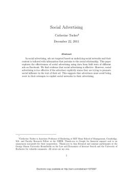 Social Advertising - Wharton Marketing