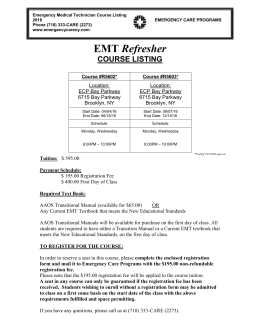 EMT Refresher Course Listing